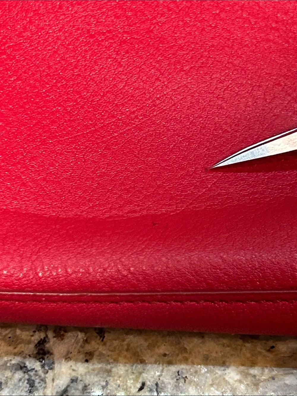 Coach Large Wristlet 25 Refined Pebble Leather- Red